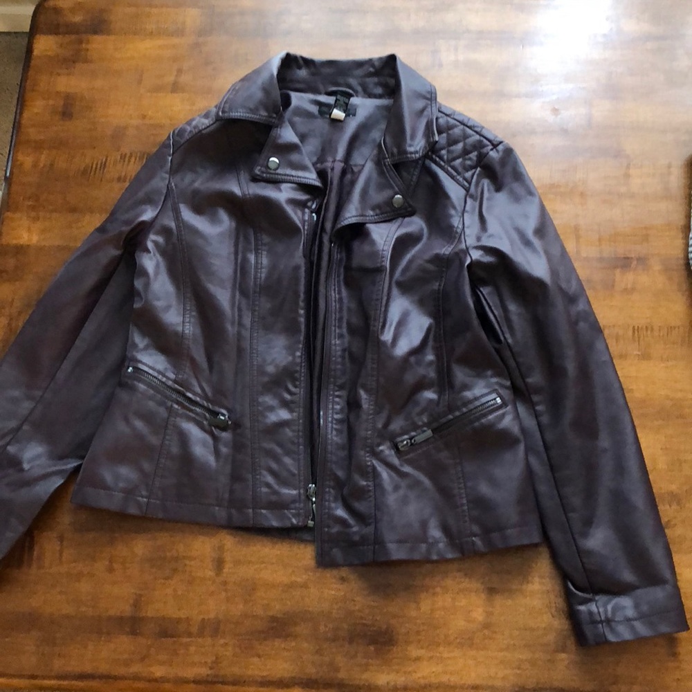 Women’s Alfani Purple Leather Jacket